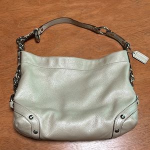 Coach Pebble Grain Hobo Metallic Leather Shoulder Bag # F15251